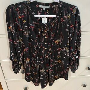 Daniel Rainn Floral 3/4 Sleeve Blouse Size Small